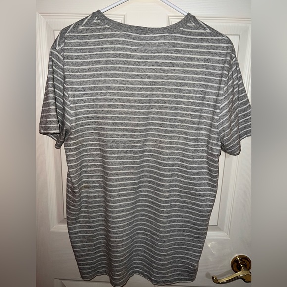 J Crew knit top! Grey base with white stripe! Only worn a few times. Size M - Picture 3 of 6